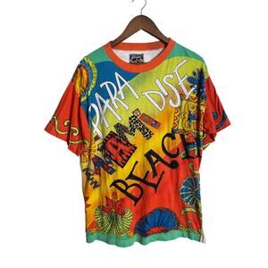 Vintage JouJou Miami Beach Paradise T-shirt Multicolor 90's Surf Retro Mens L